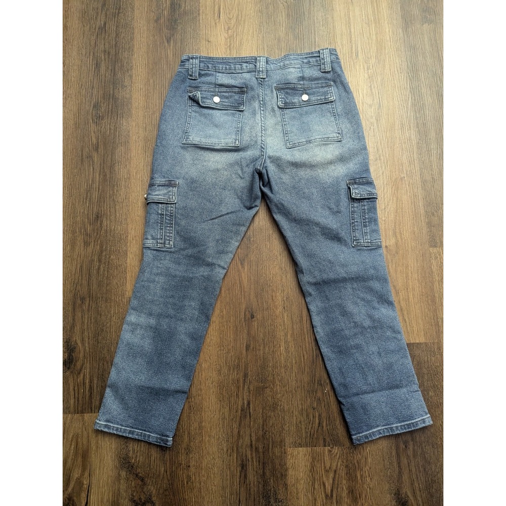 KanCan Jeans Womens 29 Blue Cargo Pants Medium‎ Wash High Rise Y2K Denim - Picture 7 of 13